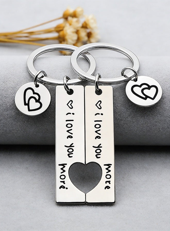 Couple Gifts Keychain for Husband Wife, I Love You Most I Love You More Matching Couple Keyring Set for Him and Her, Couple Lovers Gift Key Ring Valentine's Day Birthday Gifts for Boyfriend Girlfriend - Image 4